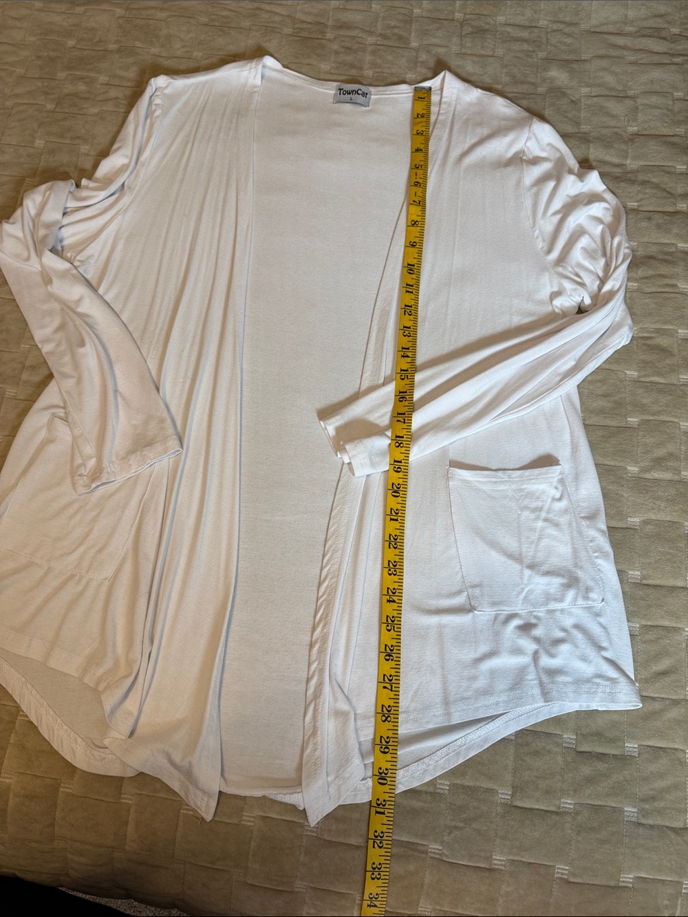 TownCat Lightweight White Open-Front Robe Cardigan - Picture 5 of 8